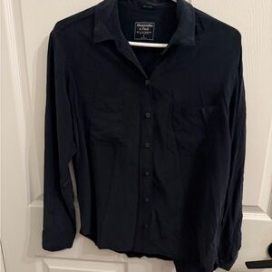 Abercrombie & Fitch Women’s Silk Navy Shirt